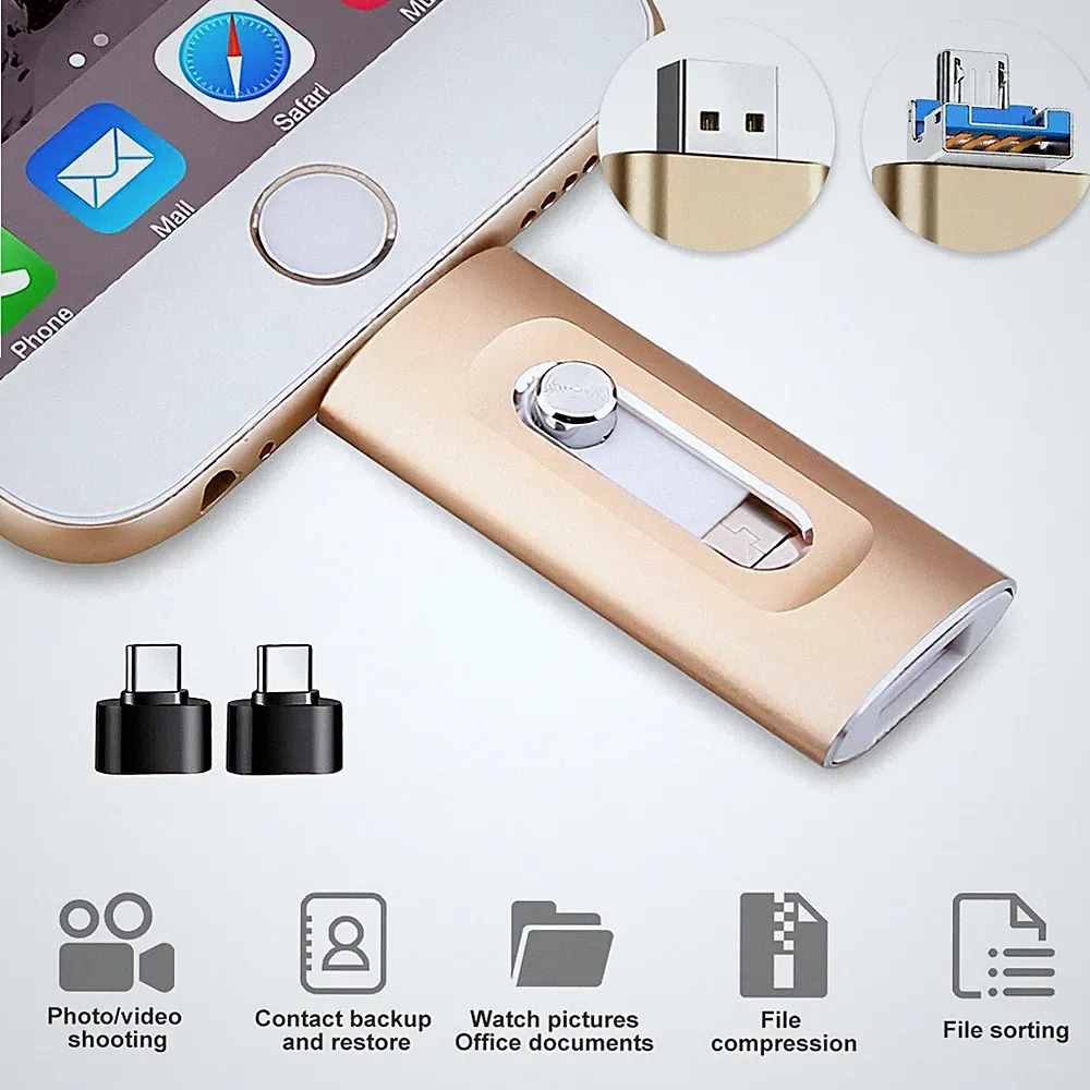 256GB Flash Drive High Speed USB Memory Storage Photo Stick for iPhone Androind