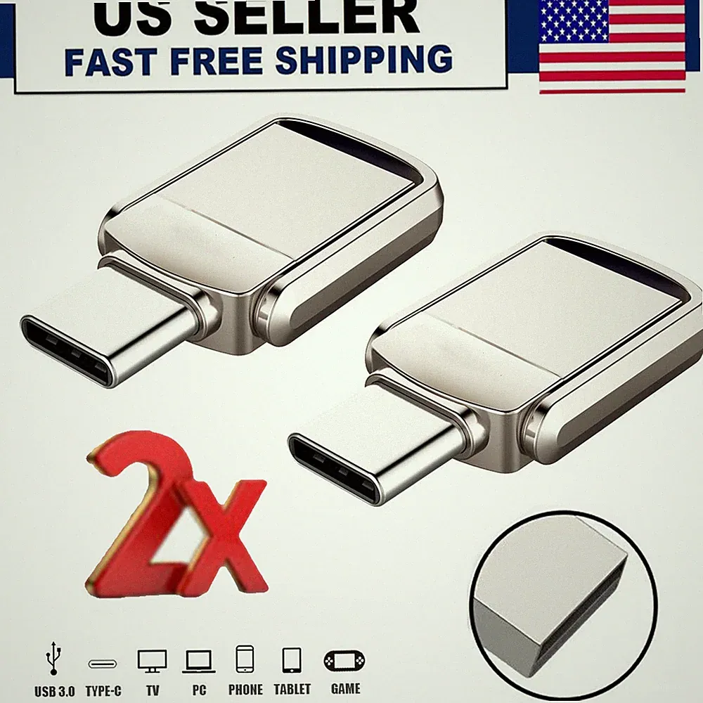 2x 1TB 2TB Type C USB 3.0 Flash Drive Thumb Drive Memory Stick for PC Laptop New