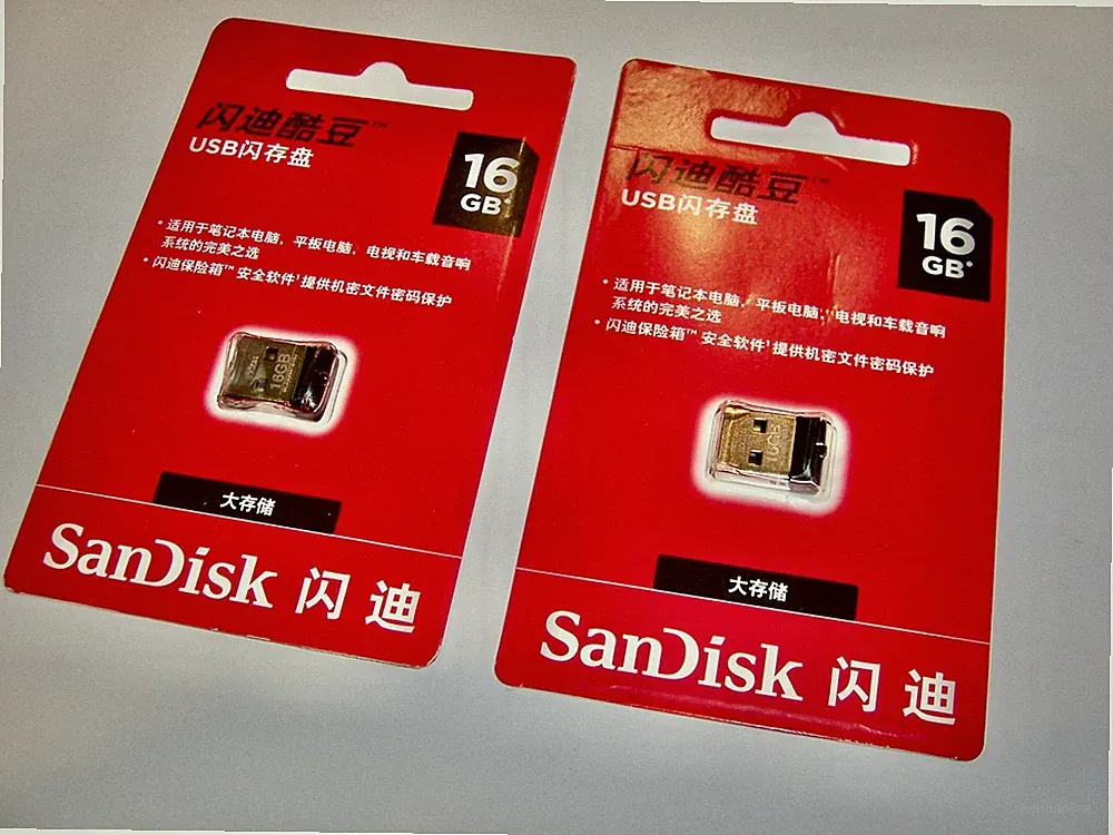 2x SanDisk Cruzer Fit Flash Drive 16GB USB 2.0 Memory Stick Mini USB Flash Drive