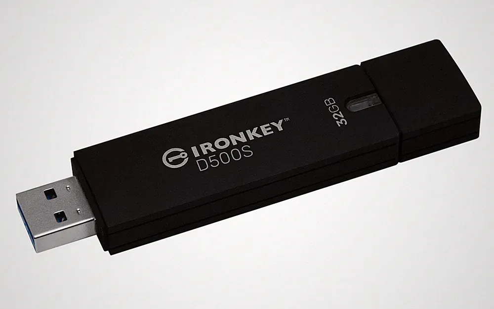 Kingston IronKey D500S 32GB Encrypted Flash Drive FIPS 140-3 Level 3 Security