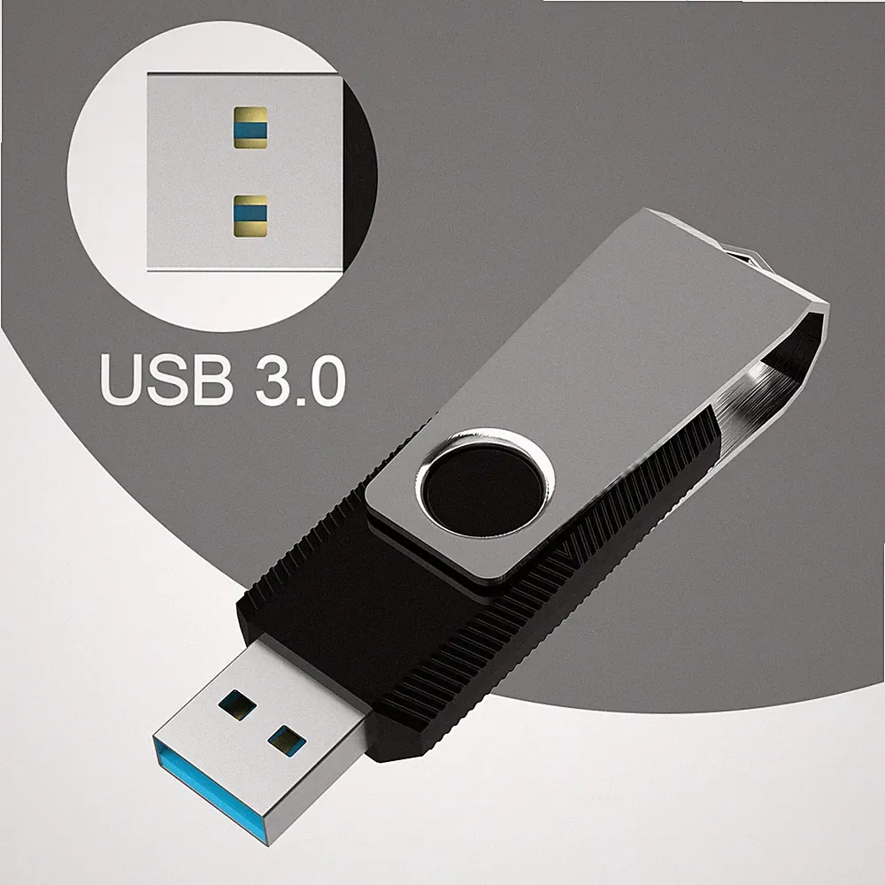 Kootion USB 2.0/ USB 3.0 32GB 64GB 128GB Metal Swivel USB Flash Drive High Speed