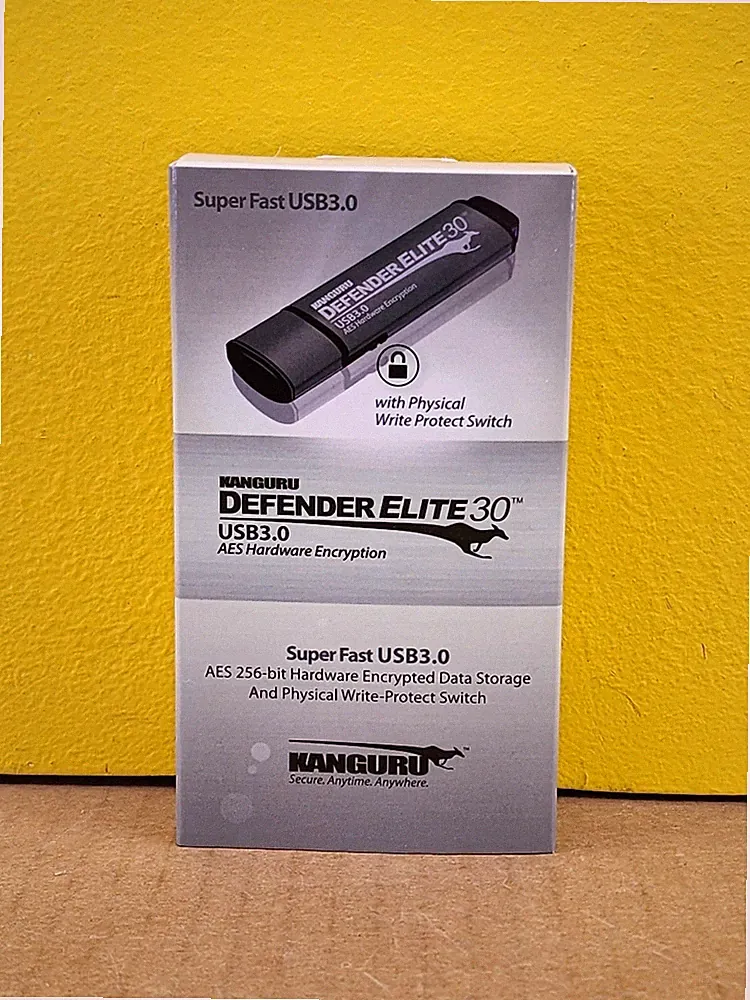 NEW Kanguru KDFE30-16G Defender Elite30 USB 3.0 Hardware Encrypted Flash Drive